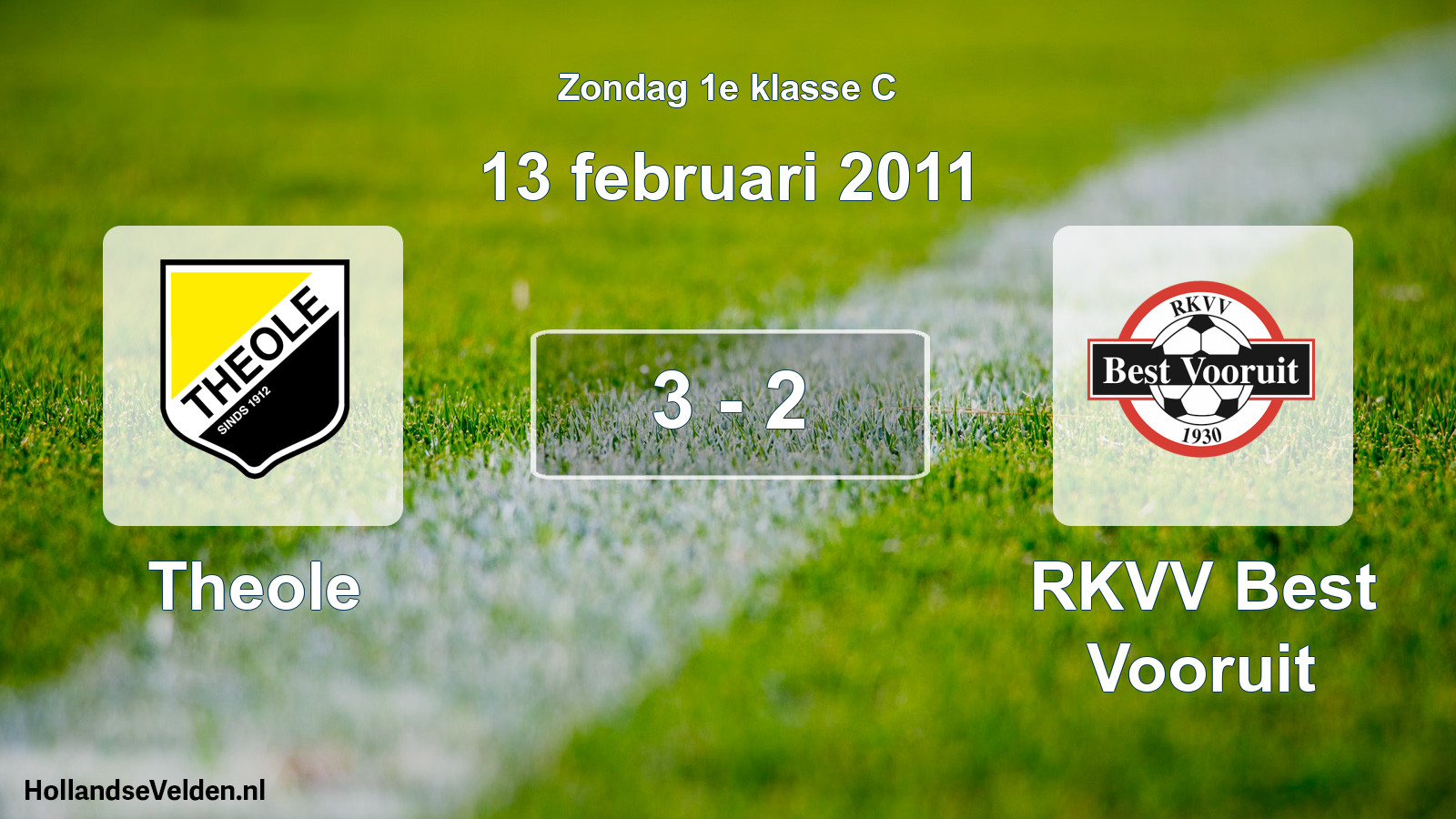 Total number of matches played: Theole - RKVV Best Vooruit 3 - 2 (13 February 2011)