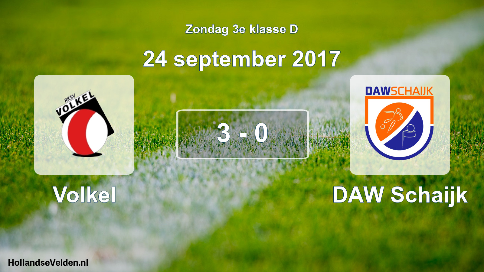 Total number of matches played: Volkel - DAW Schaijk 3 - 0 (24 September 2017)