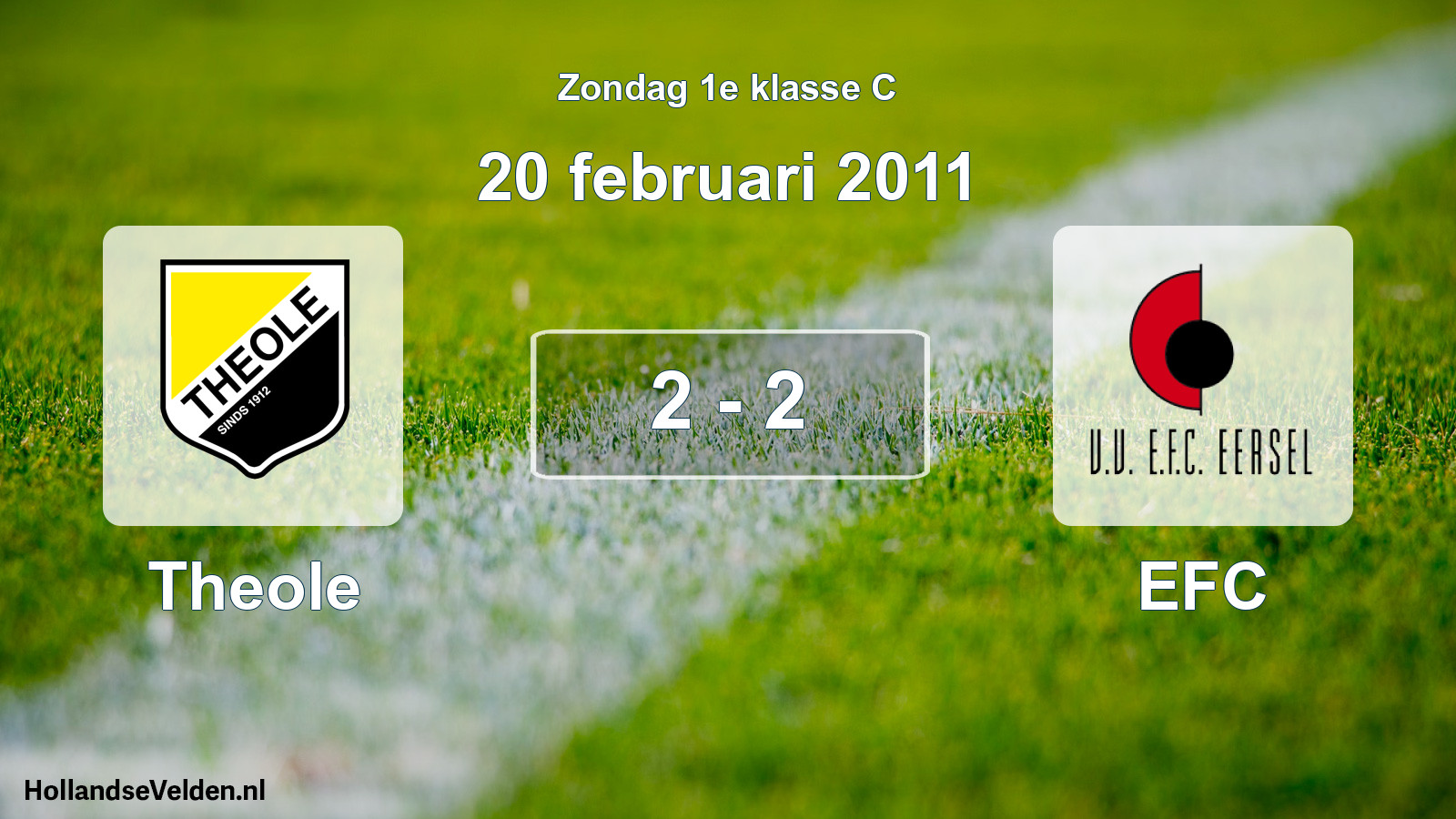 Total number of matches played: Theole - EFC 2 - 2 (20 February 2011)