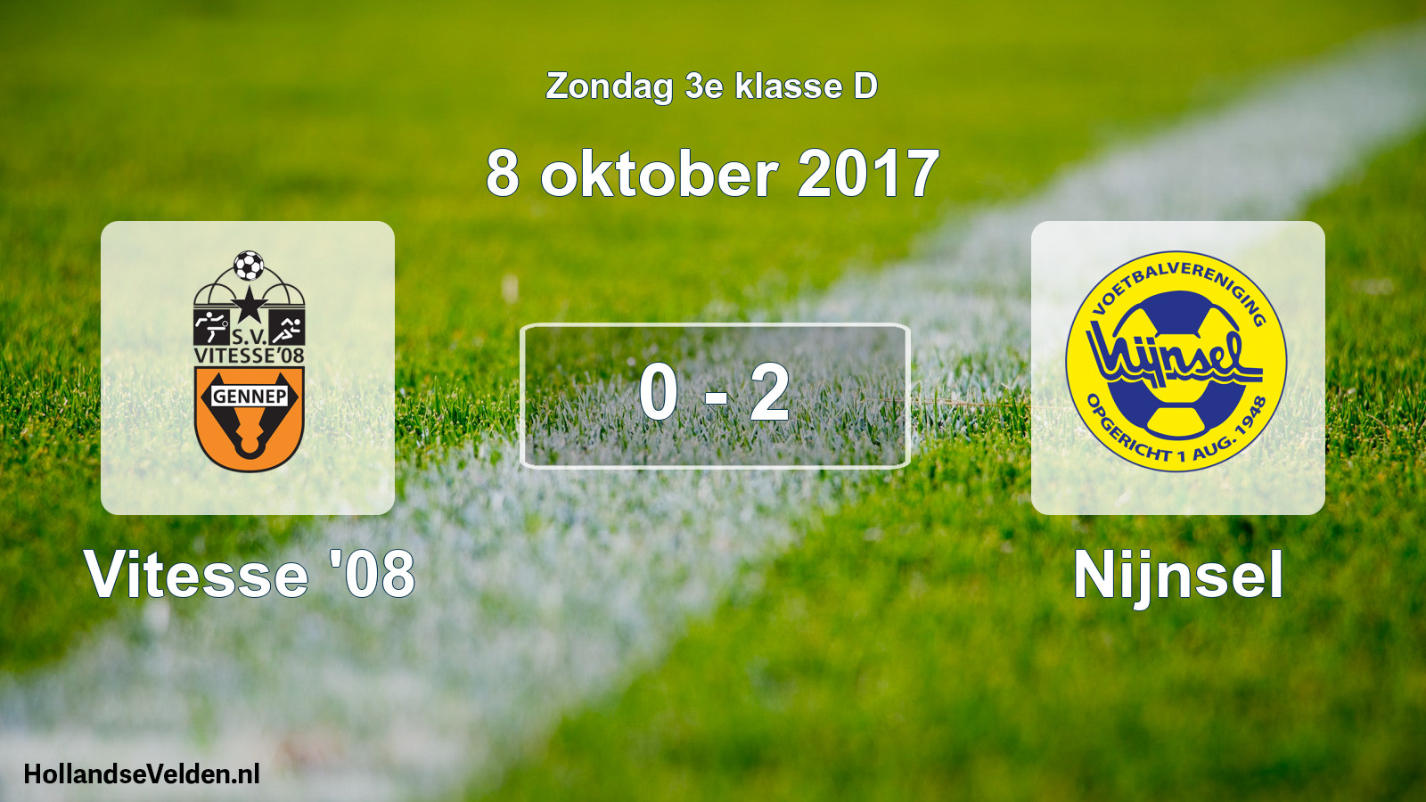 Total number of matches played: Vitesse '08 - Nijnsel 0 - 2 (8 October 2017)