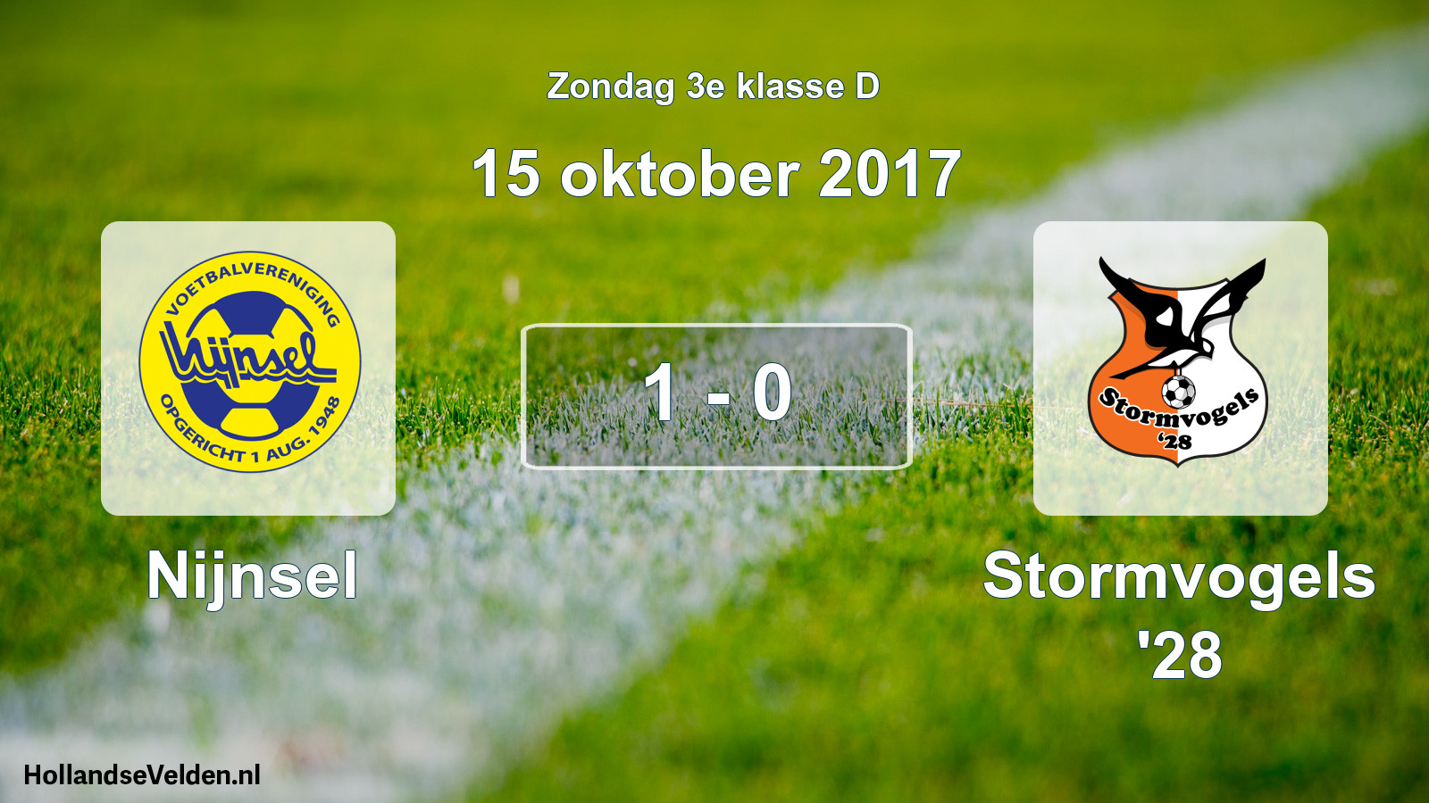 Total number of matches played: Nijnsel - Stormvogels '28 1 - 0 (15 October 2017)