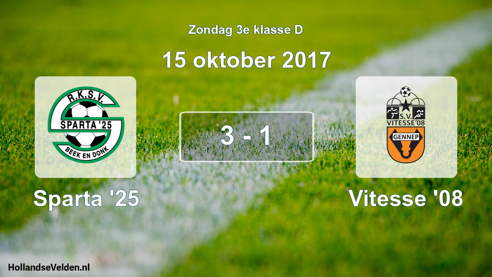 Total number of matches played: Sparta '25 - Vitesse '08 3 - 1 (15 October 2017)
