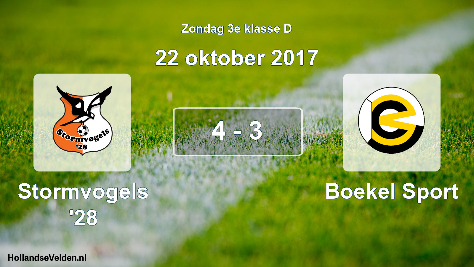 Total number of matches played: Stormvogels '28 - Boekel Sport 4 - 3 (22 October 2017)
