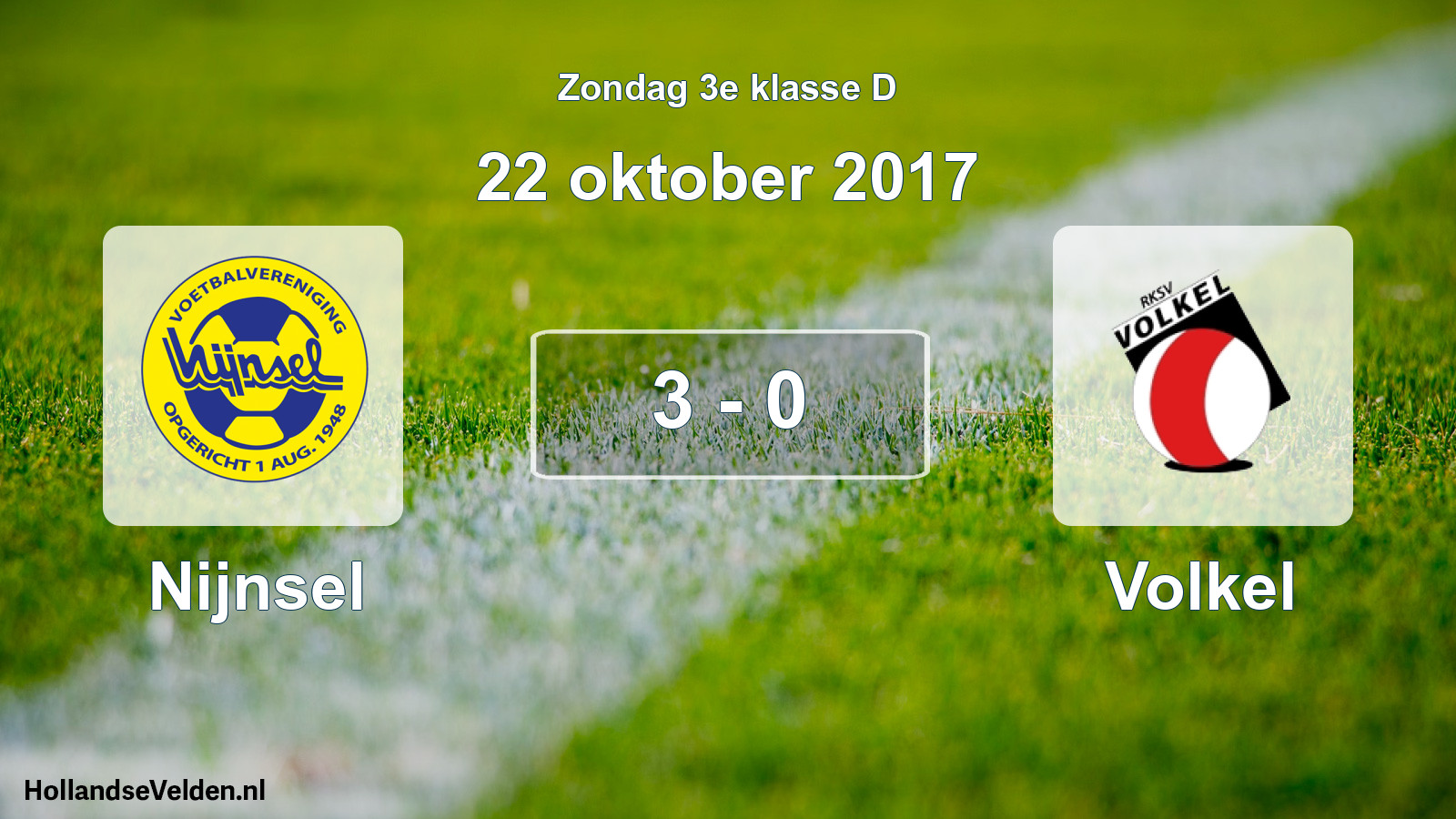 Total number of matches played: Nijnsel - Volkel 3 - 0 (22 October 2017)