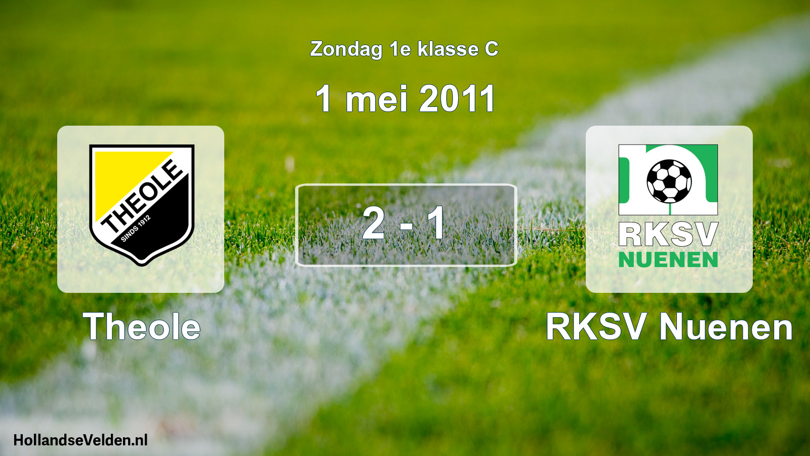 Total number of matches played: Theole - RKSV Nuenen 2 - 1 (1 May 2011)