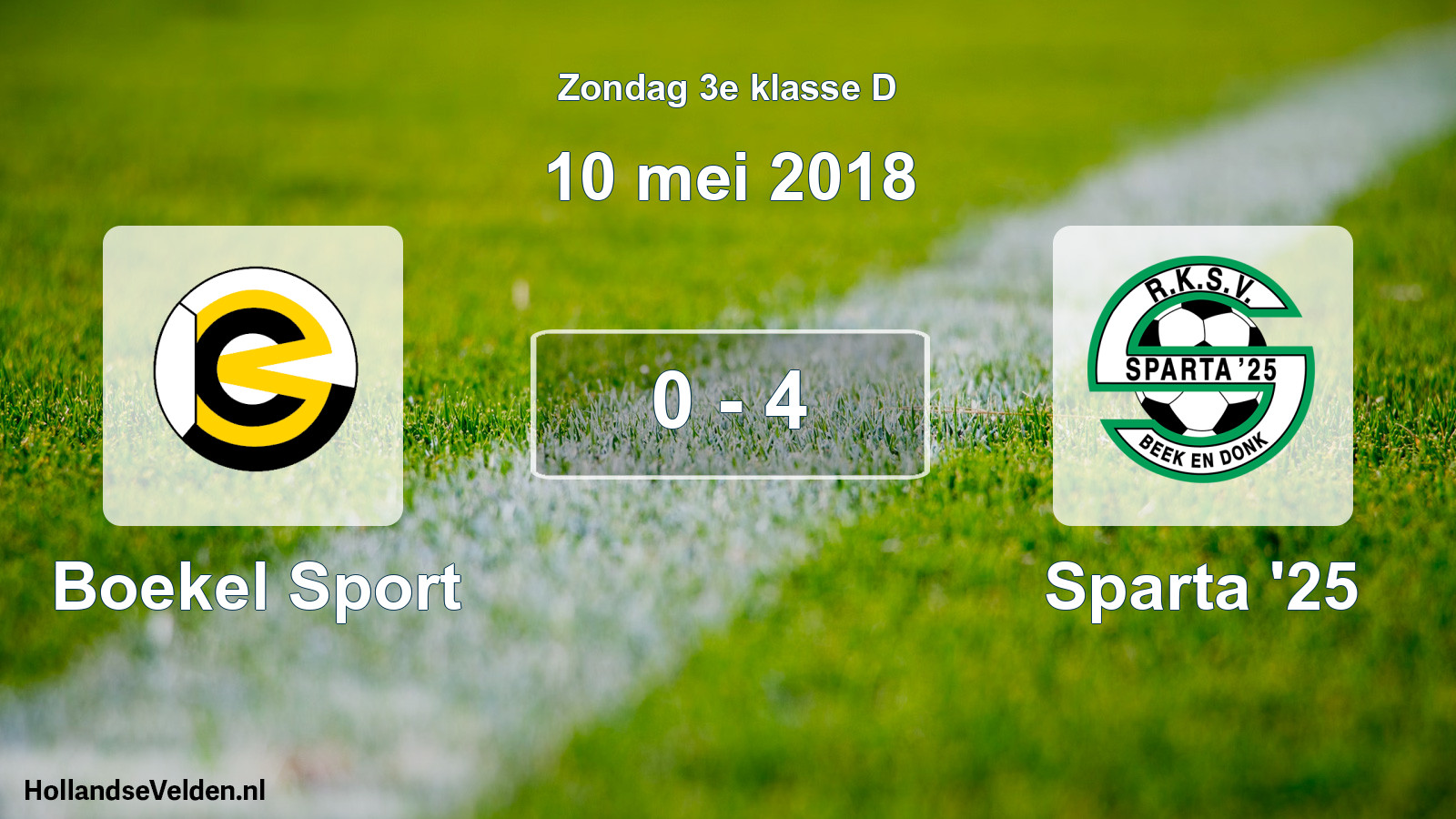Total number of matches played: Boekel Sport - Sparta '25 0 - 4 (10 May 2018)