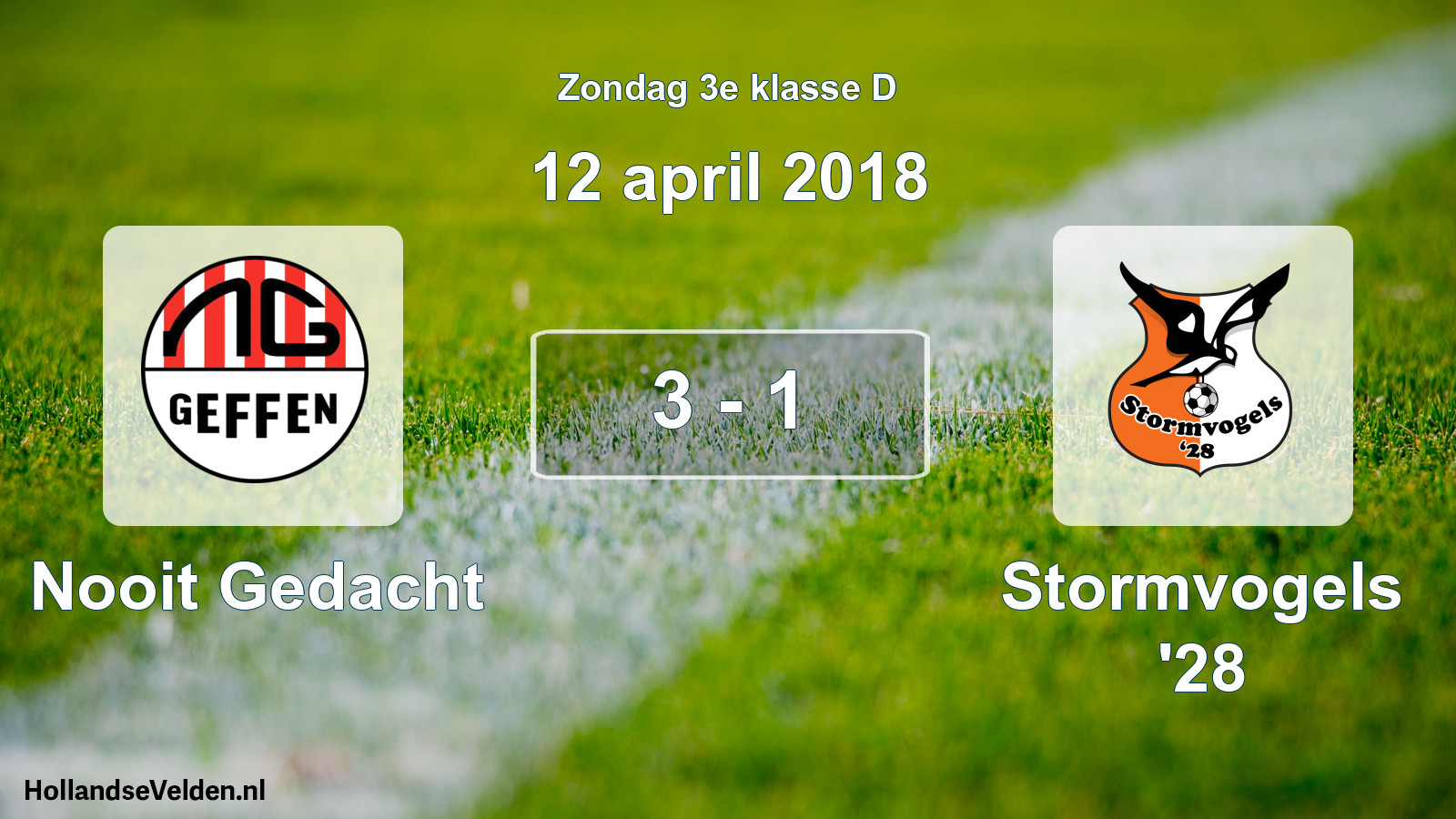 Total number of matches played: Nooit Gedacht - Stormvogels '28 3 - 1 (12 April 2018)