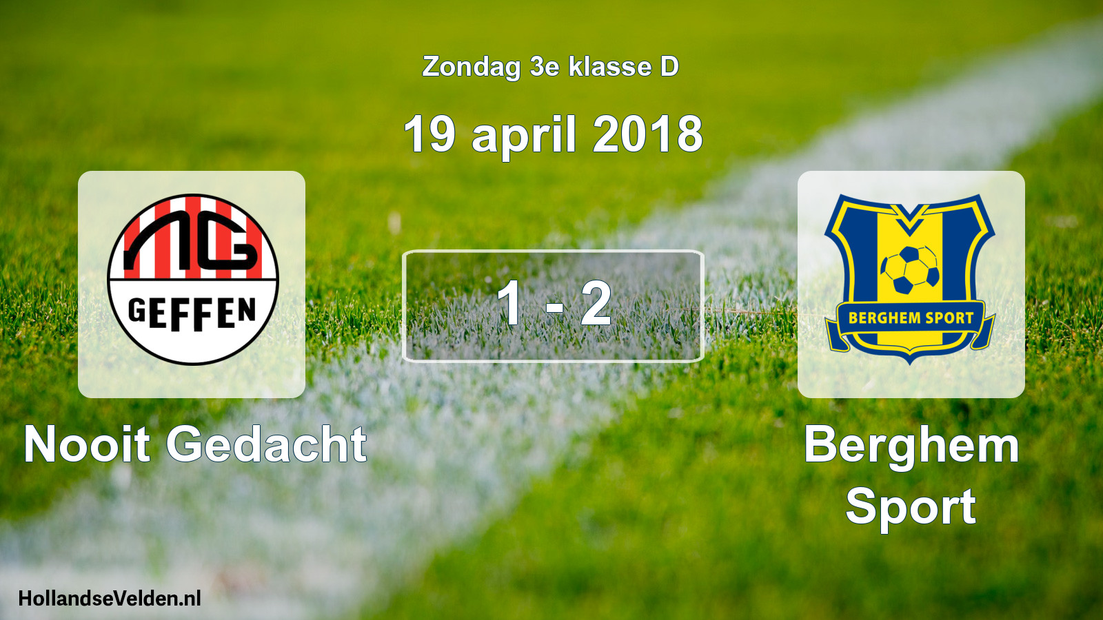 Total number of matches played: Nooit Gedacht - Berghem Sport 1 - 2 (19 April 2018)