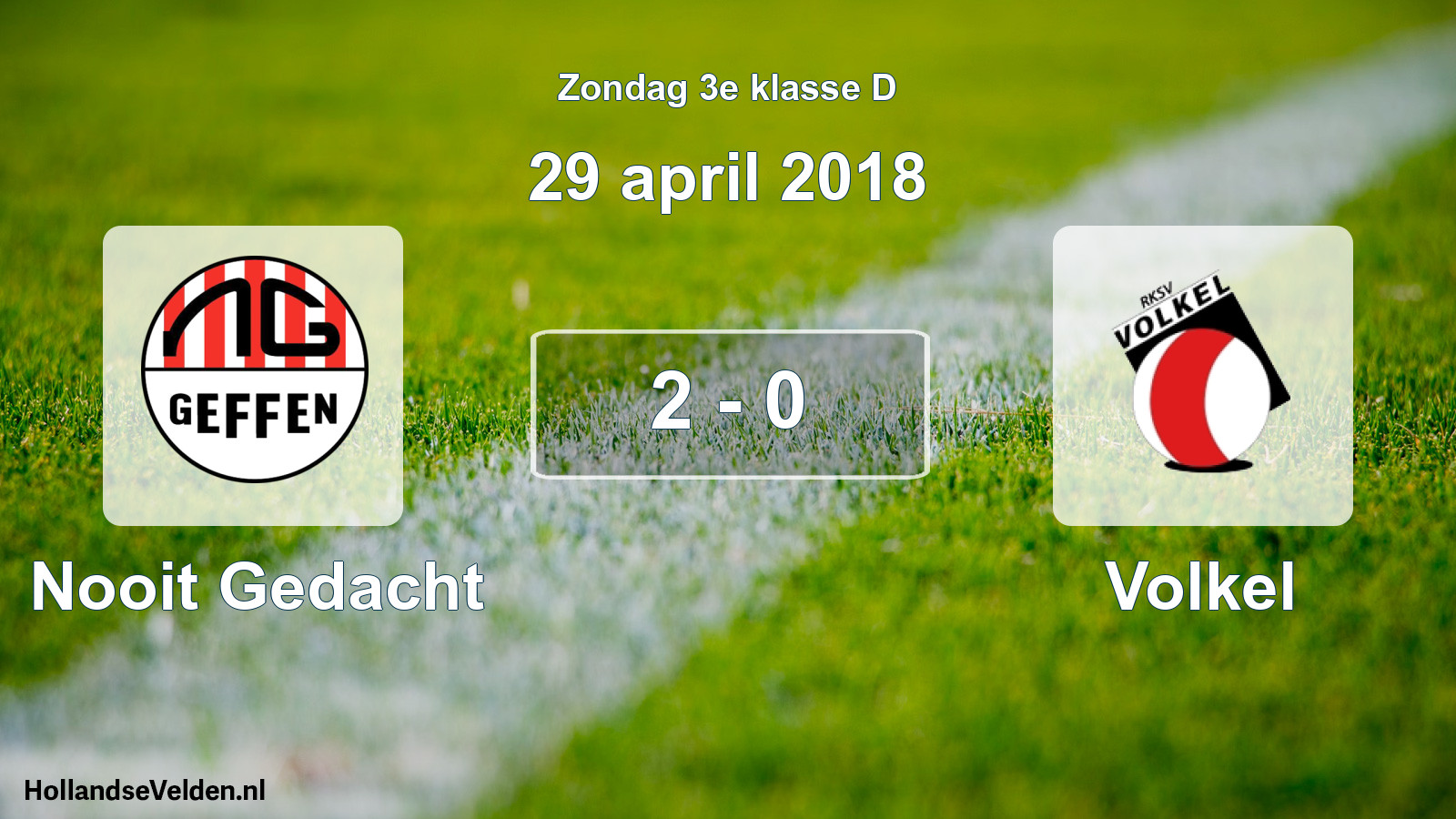 Total number of matches played: Nooit Gedacht - Volkel 2 - 0 (29 April 2018)
