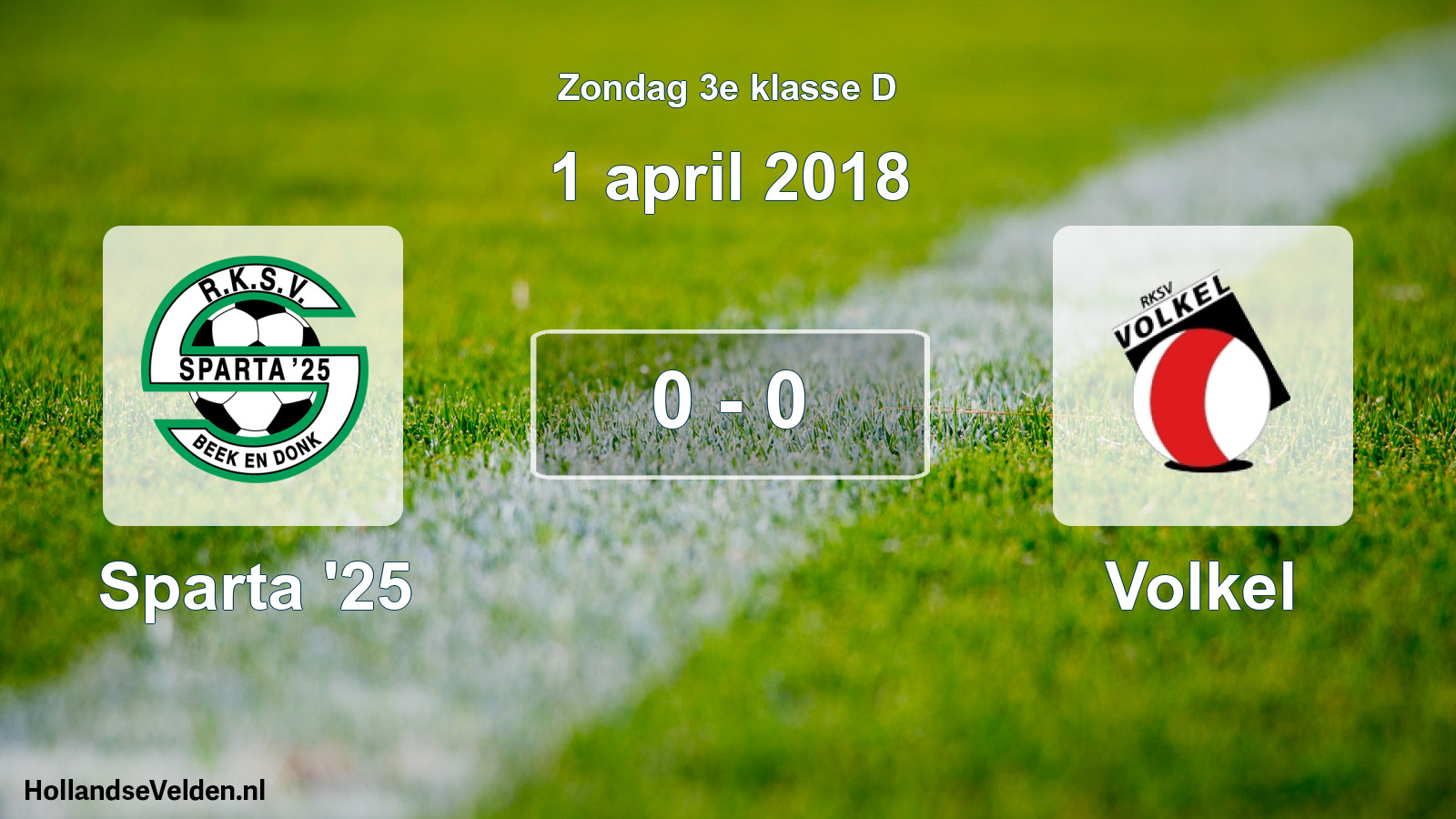 Total number of matches played: Sparta '25 - Volkel 0 - 0 (1 April 2018)