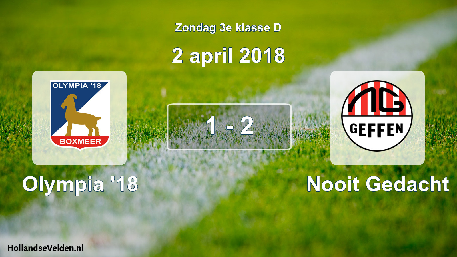 Total number of matches played: Olympia '18 - Nooit Gedacht 1 - 2 (2 April 2018)
