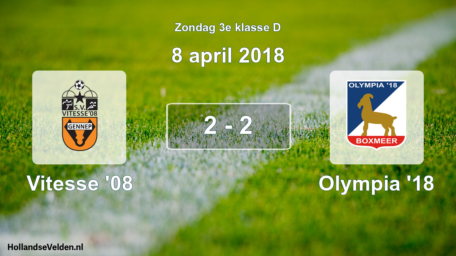 Total number of matches played: Vitesse '08 - Olympia '18 2 - 2 (8 April 2018)