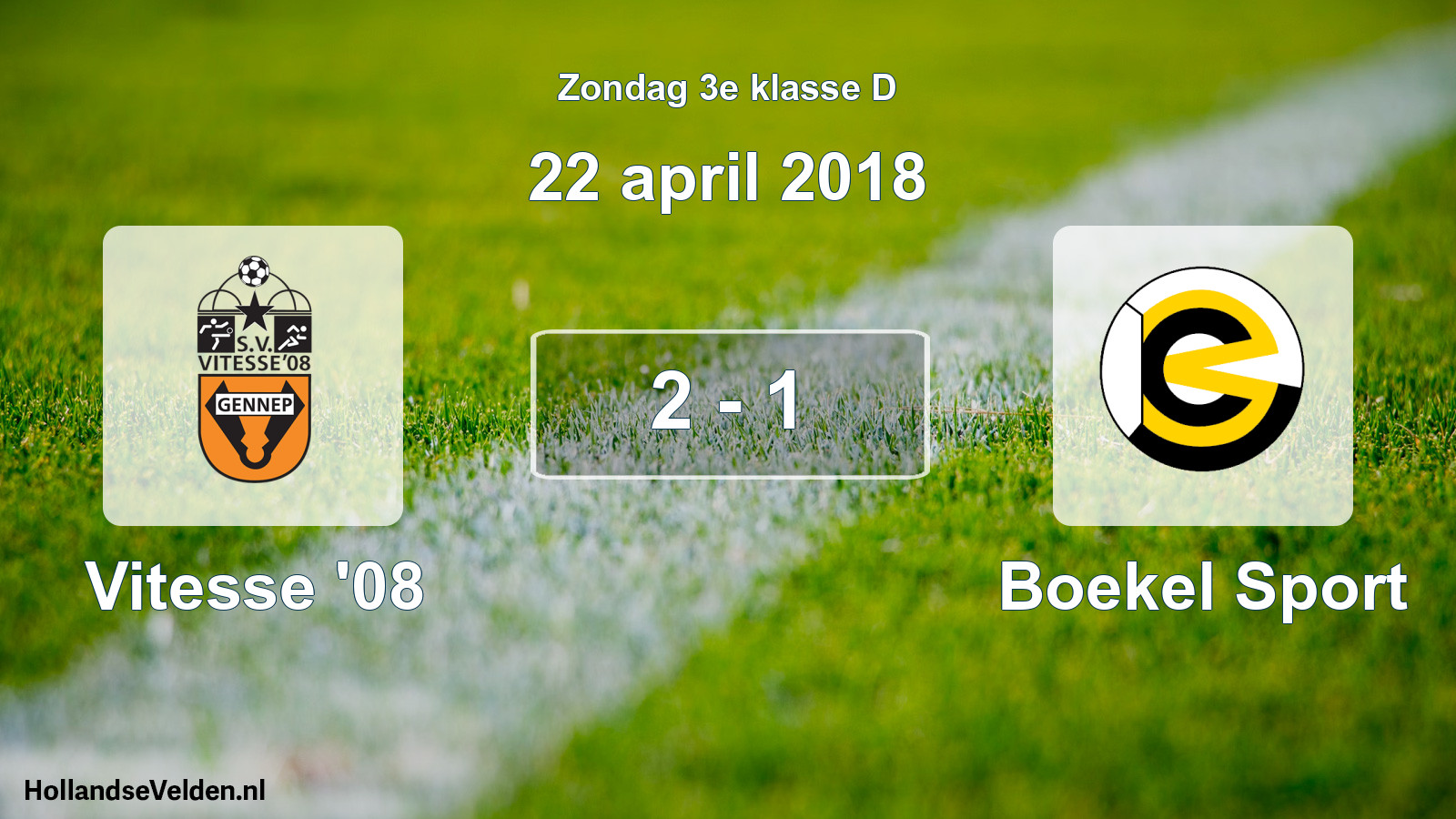 Total number of matches played: Vitesse '08 - Boekel Sport 2 - 1 (22 April 2018)