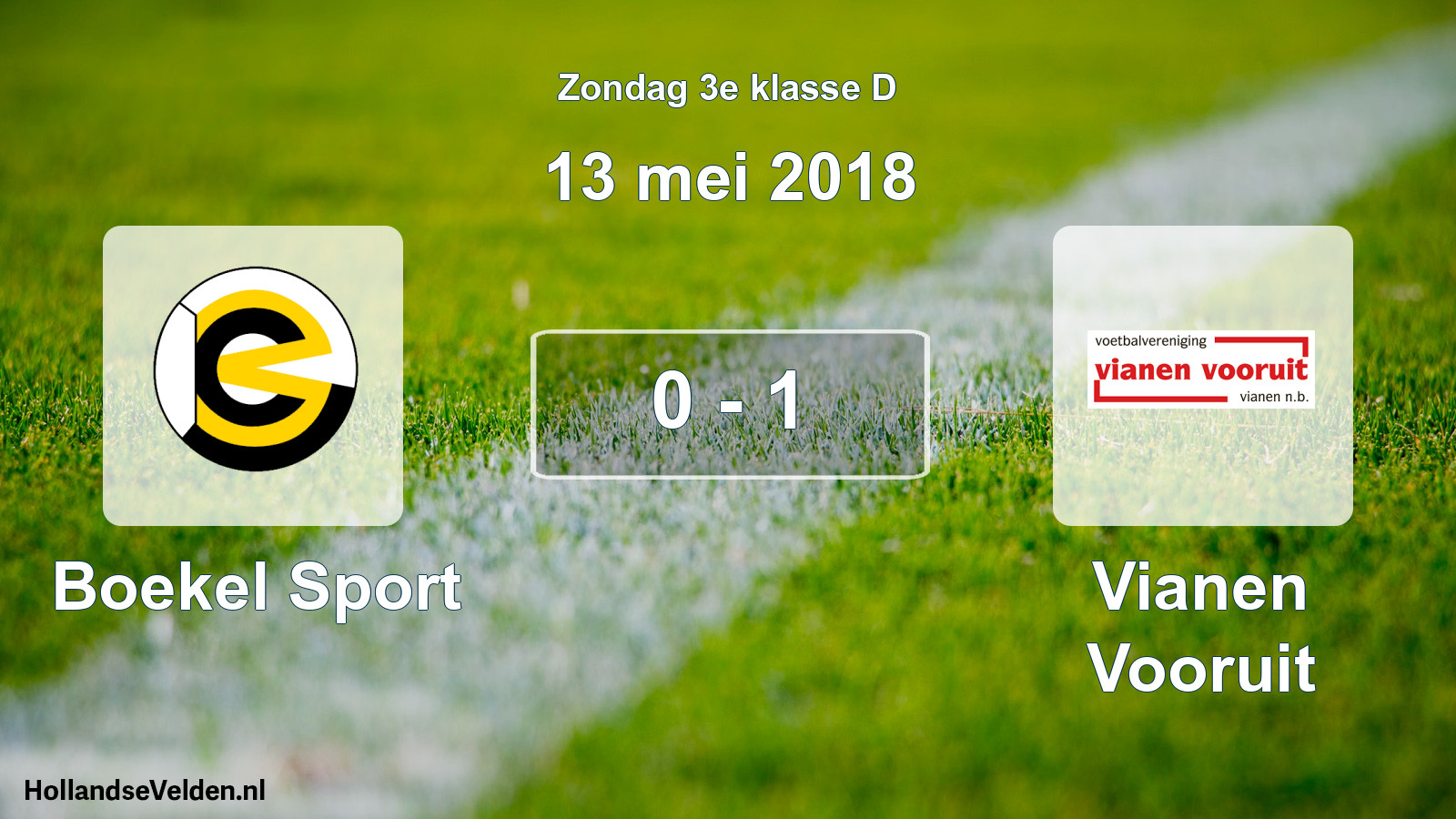 Total number of matches played: Boekel Sport - Vianen Vooruit 0 - 1 (13 May 2018)