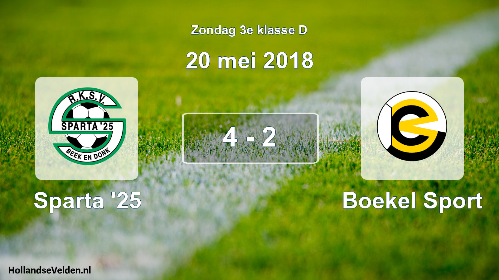 Total number of matches played: Sparta '25 - Boekel Sport 4 - 2 (20 May 2018)