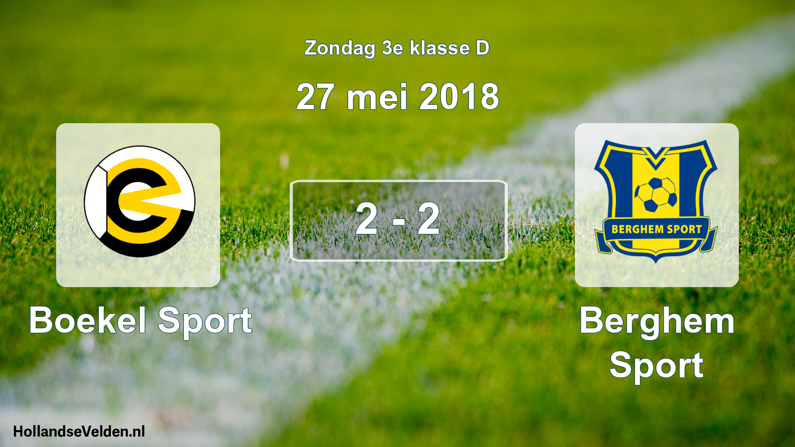 Total number of matches played: Boekel Sport - Berghem Sport 2 - 2 (27 May 2018)