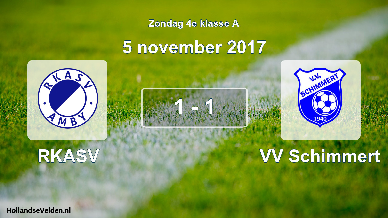 Total number of matches played: RKASV - VV Schimmert 1 - 1 (5 November 2017)