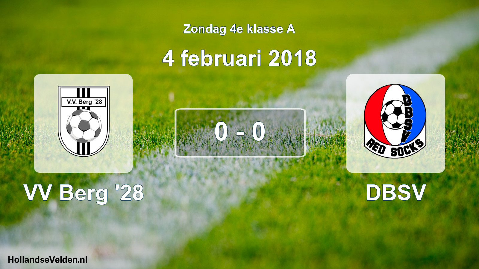 Total number of matches played: VV Berg '28 - DBSV 0 - 0 (4 February 2018)