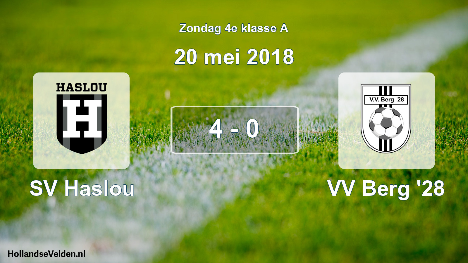Total number of matches played: SV Haslou - VV Berg '28 4 - 0 (20 May 2018)
