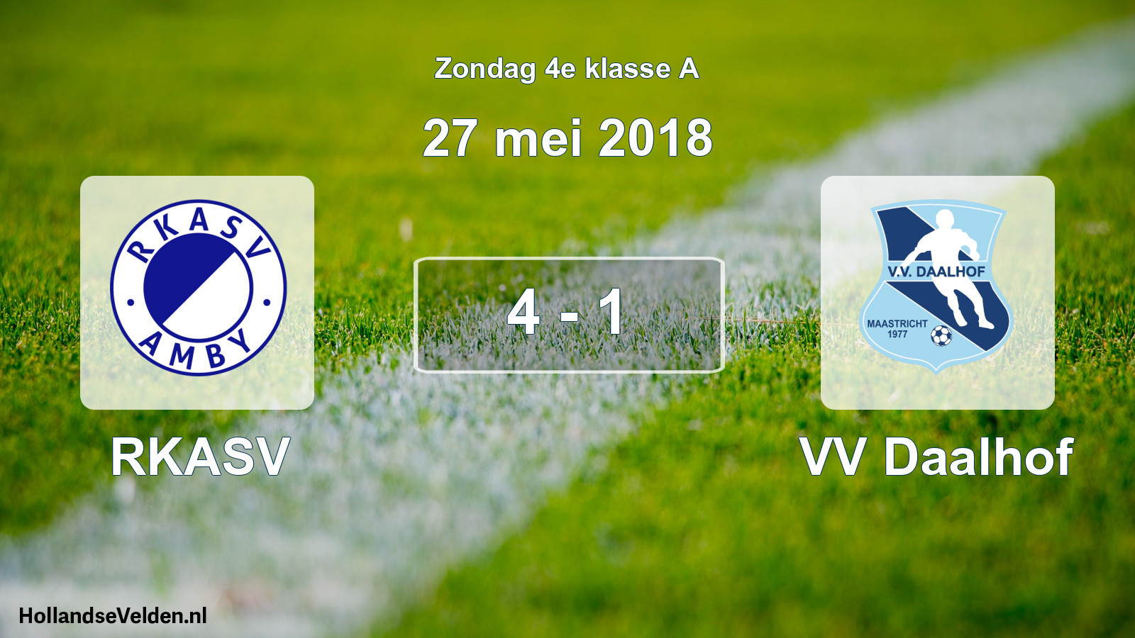 Total number of matches played: RKASV - VV Daalhof 4 - 1 (27 May 2018)