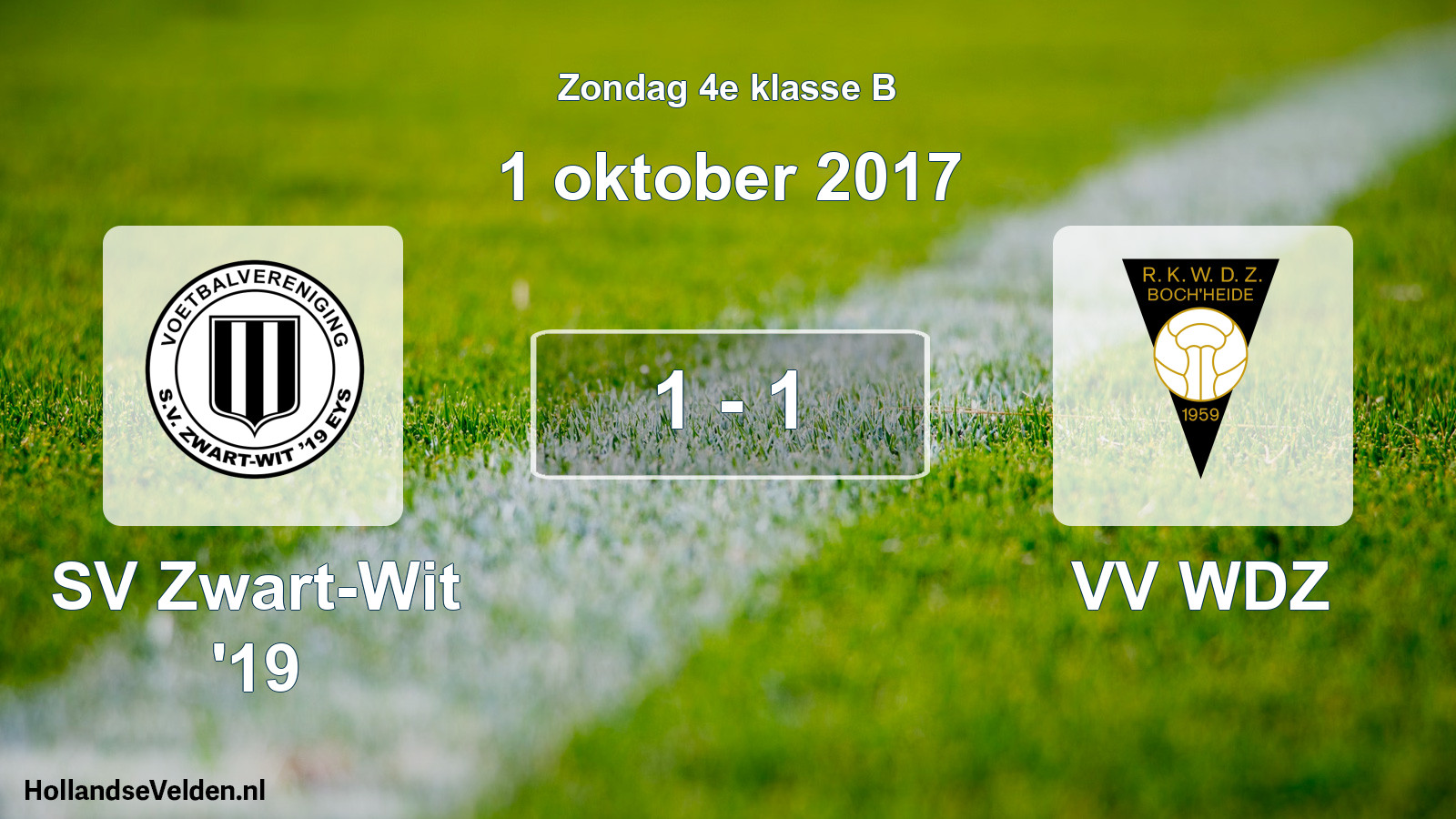 Total number of matches played: SV Zwart-Wit '19 - VV WDZ 1 - 1 (1 October 2017)