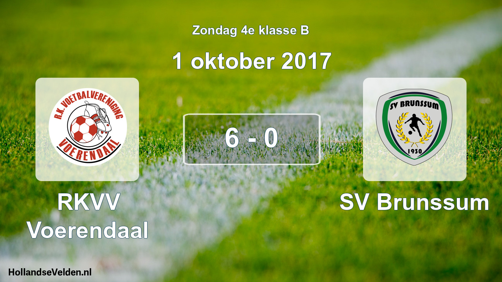 Total number of matches played: RKVV Voerendaal - SV Brunssum 6 - 0 (1 October 2017)