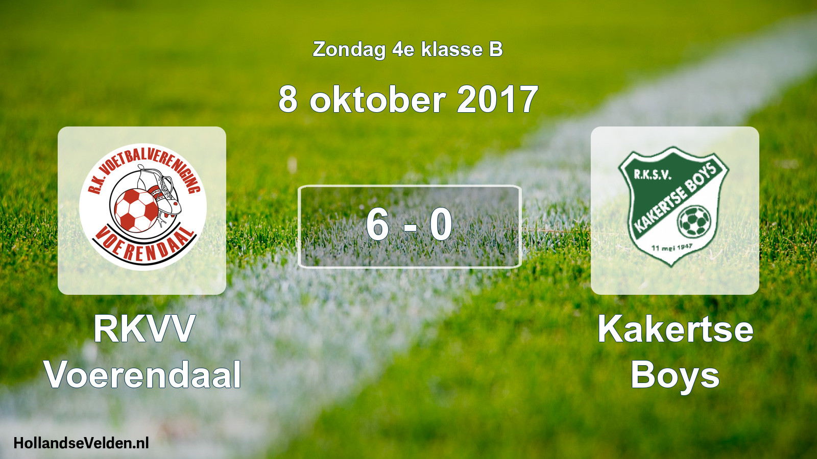 Total number of matches played: RKVV Voerendaal - Kakertse Boys 6 - 0 (8 October 2017)