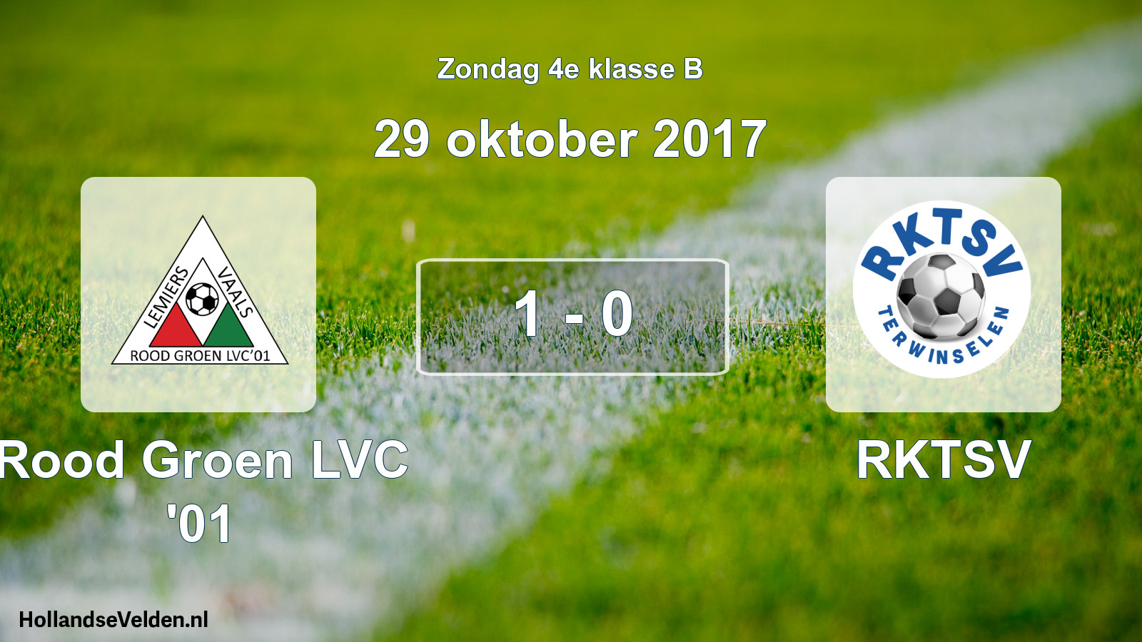 Total number of matches played: Rood Groen LVC '01 - RKTSV 1 - 0 (29 October 2017)