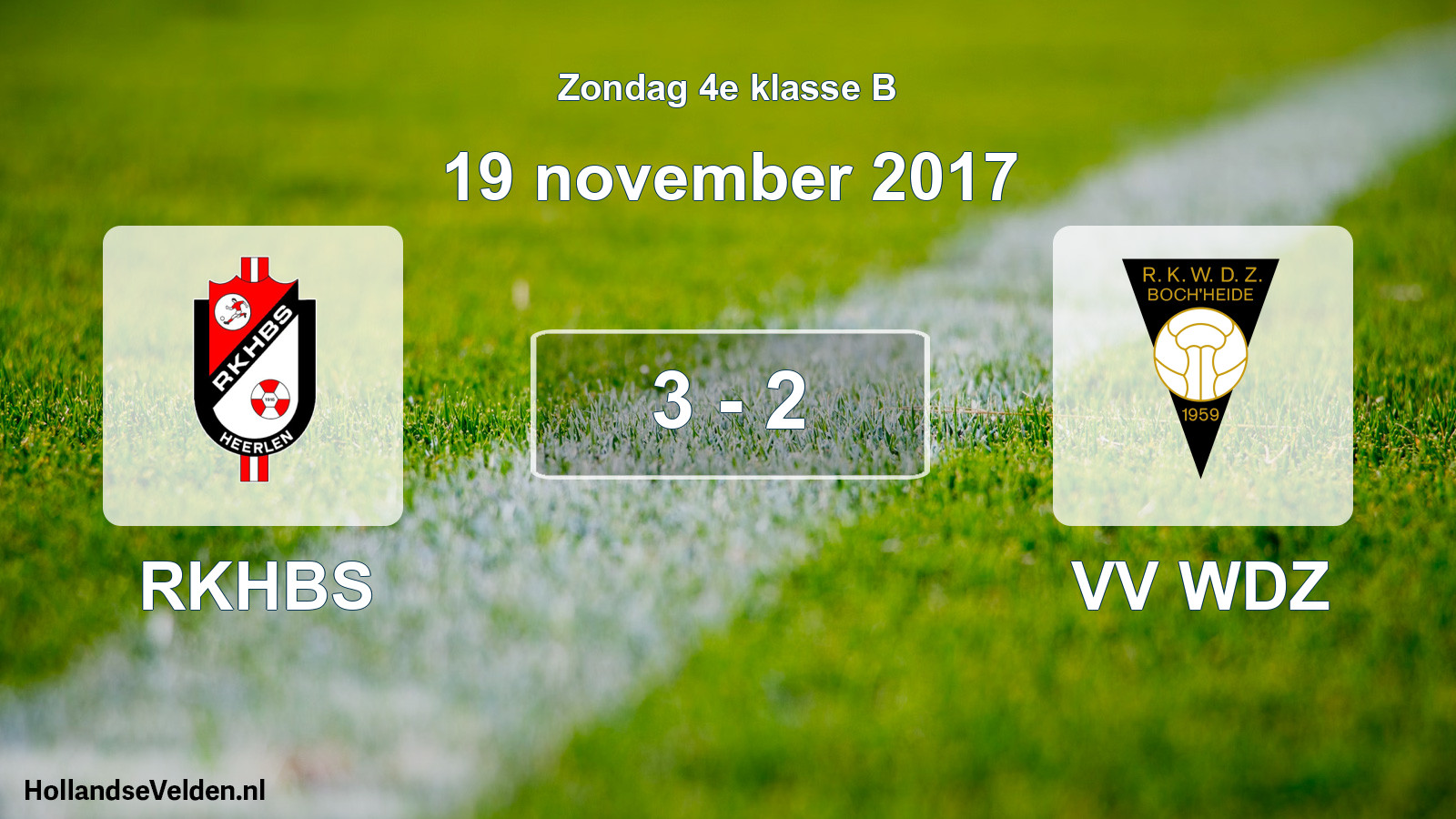 Total number of matches played: RKHBS - VV WDZ 3 - 2 (19 November 2017)