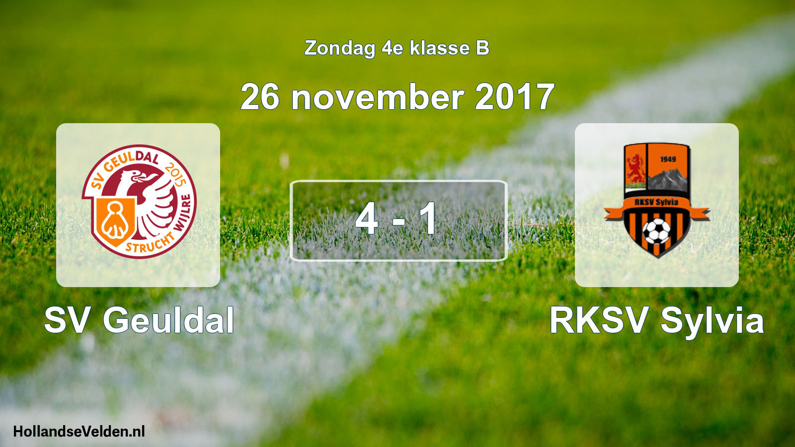 Total number of matches played: SV Geuldal - RKSV Sylvia 4 - 1 (26 November 2017)