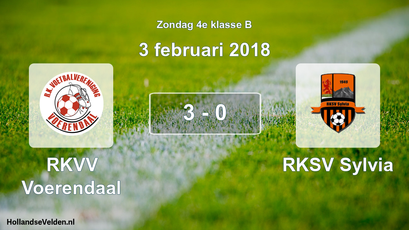 Total number of matches played: RKVV Voerendaal - RKSV Sylvia 3 - 0 (3 February 2018)