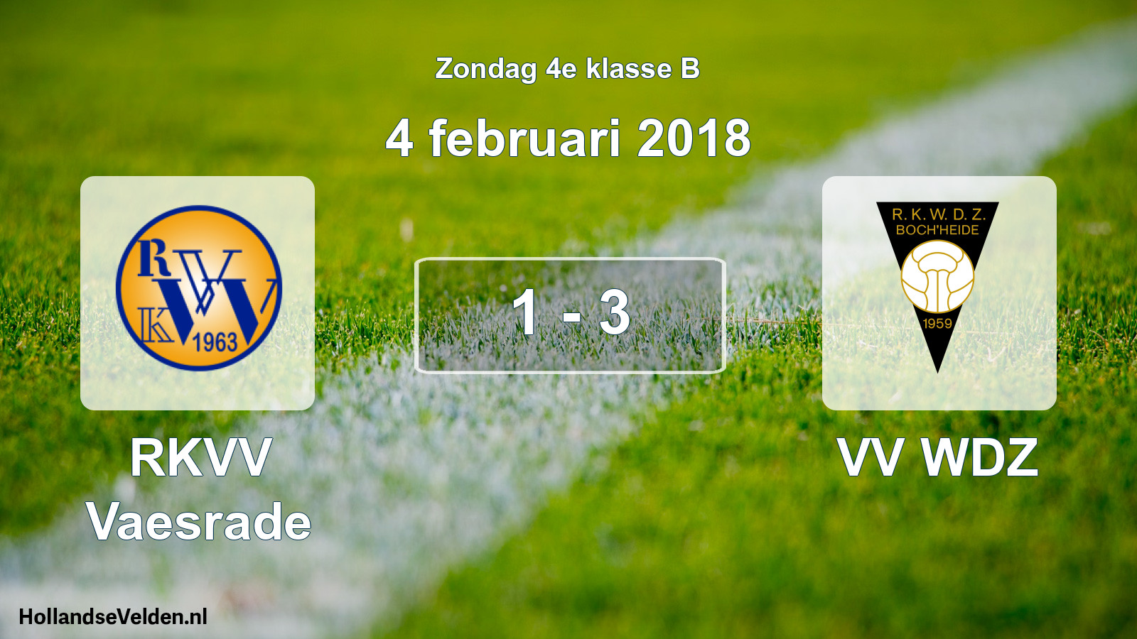 Total number of matches played: RKVV Vaesrade - VV WDZ 1 - 3 (4 February 2018)