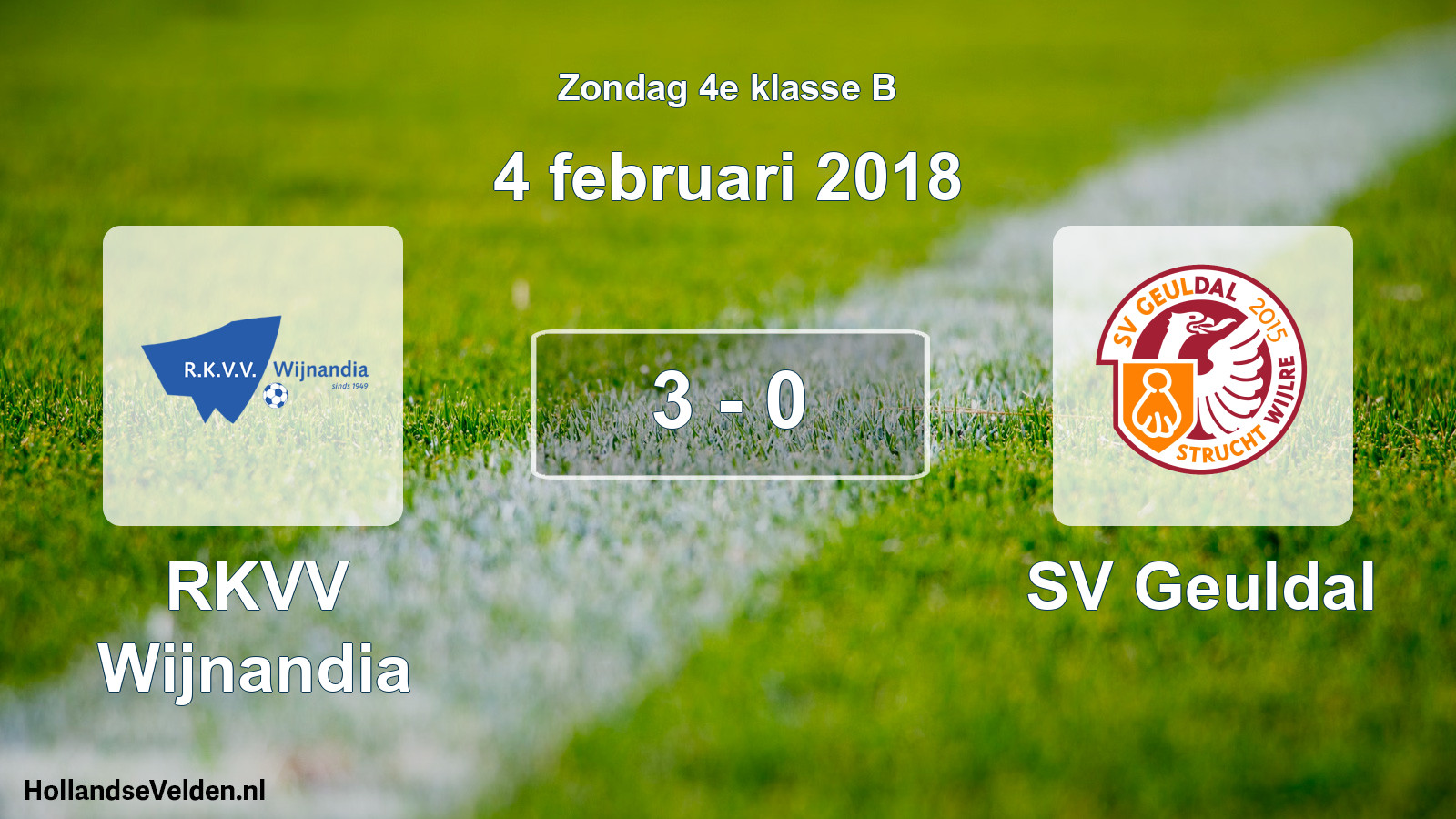 Total number of matches played: RKVV Wijnandia - SV Geuldal 3 - 0 (4 February 2018)