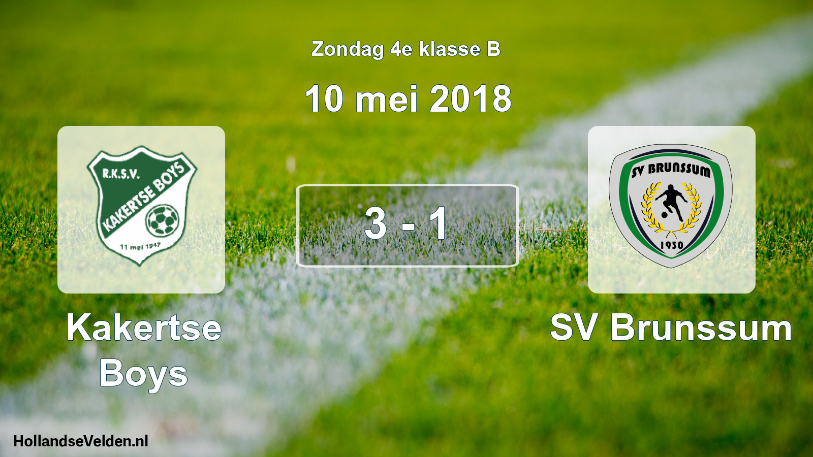 Total number of matches played: Kakertse Boys - SV Brunssum 3 - 1 (10 May 2018)