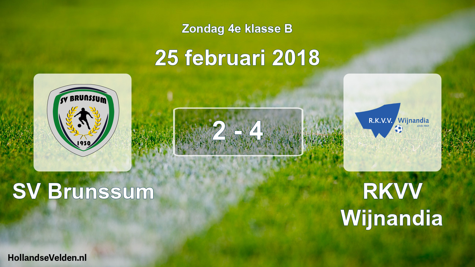 Total number of matches played: SV Brunssum - RKVV Wijnandia 2 - 4 (25 February 2018)