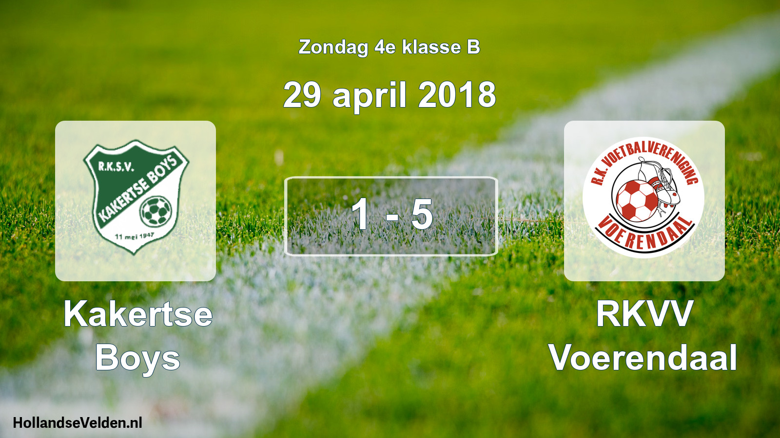 Total number of matches played: Kakertse Boys - RKVV Voerendaal 1 - 5 (29 April 2018)