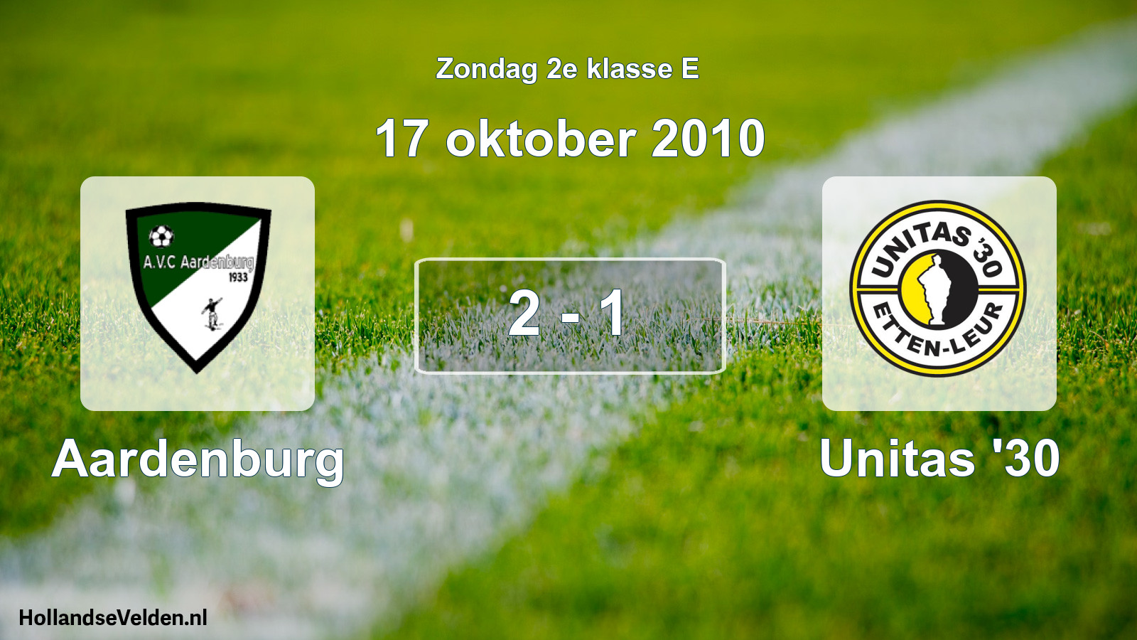 Total number of matches played: Aardenburg - Unitas '30 2 - 1 (17 October 2010)