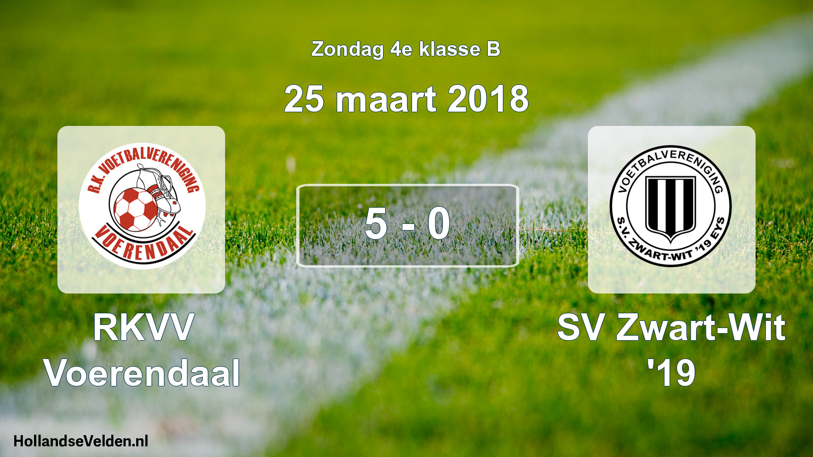 Total number of matches played: RKVV Voerendaal - SV Zwart-Wit '19 5 - 0 (25 March 2018)