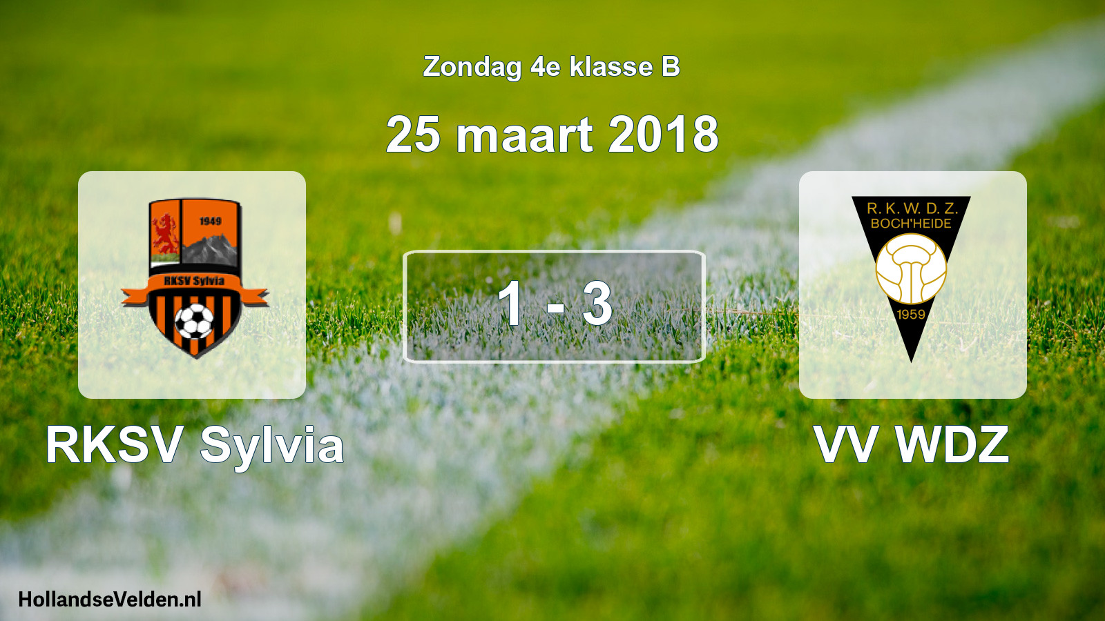 Total number of matches played: RKSV Sylvia - VV WDZ 1 - 3 (25 March 2018)