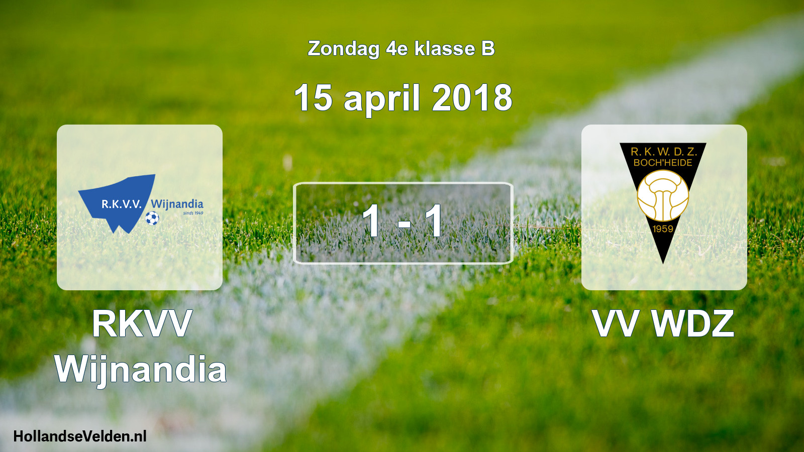 Total number of matches played: RKVV Wijnandia - VV WDZ 1 - 1 (15 April 2018)
