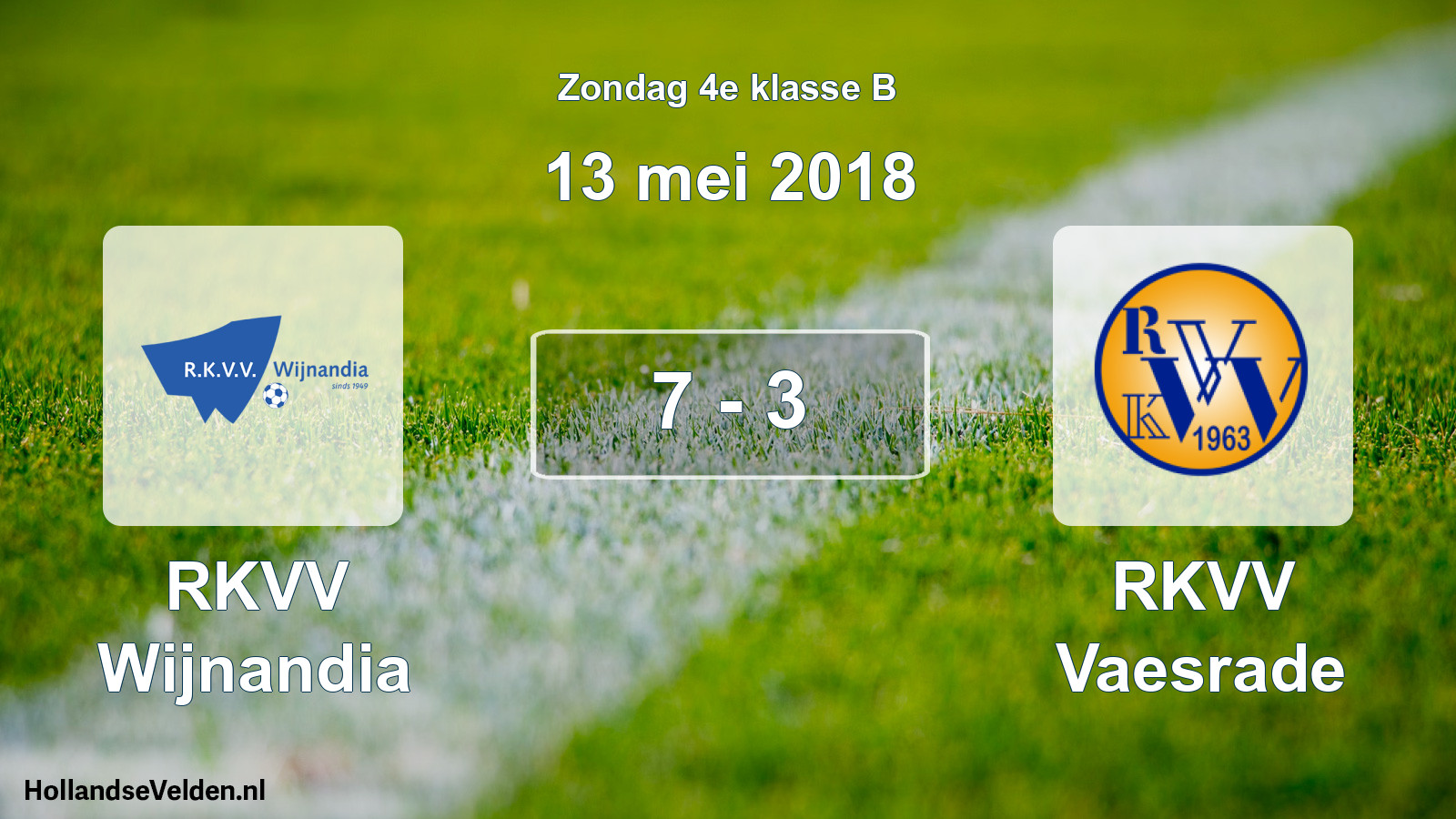 Total number of matches played: RKVV Wijnandia - RKVV Vaesrade 7 - 3 (13 May 2018)