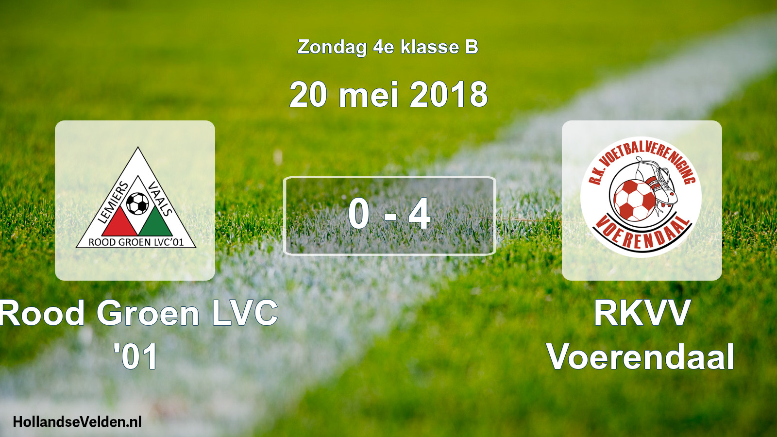 Total number of matches played: Rood Groen LVC '01 - RKVV Voerendaal 0 - 4 (20 May 2018)