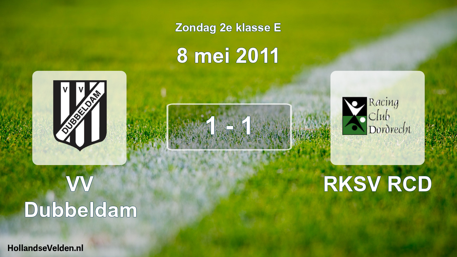 Total number of matches played: VV Dubbeldam - RKSV RCD 1 - 1 (8 May 2011)