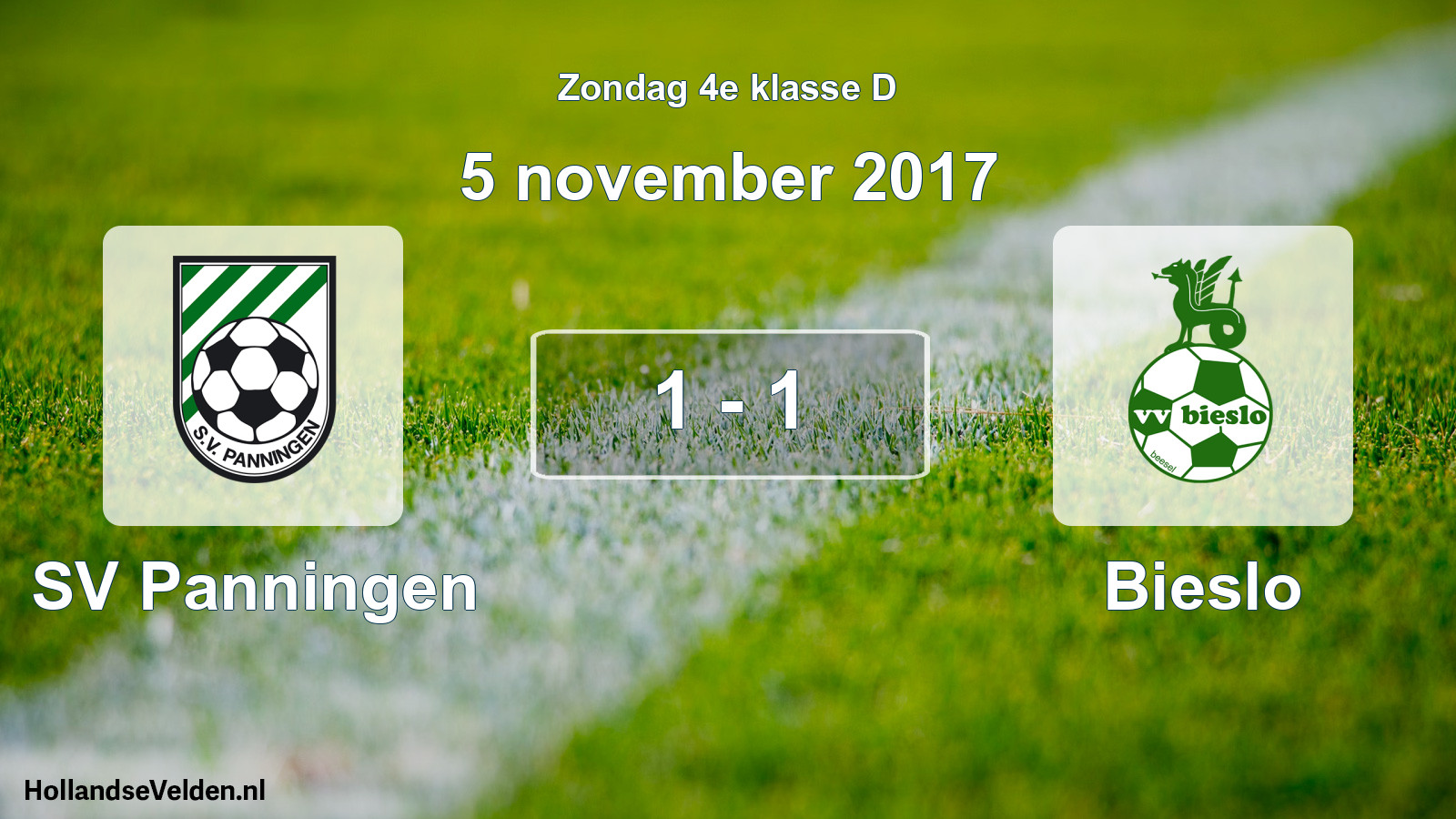 Total number of matches played: SV Panningen - Bieslo 1 - 1 (5 November 2017)