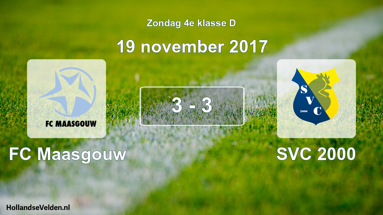 Total number of matches played: FC Maasgouw - SVC 2000 3 - 3 (19 November 2017)