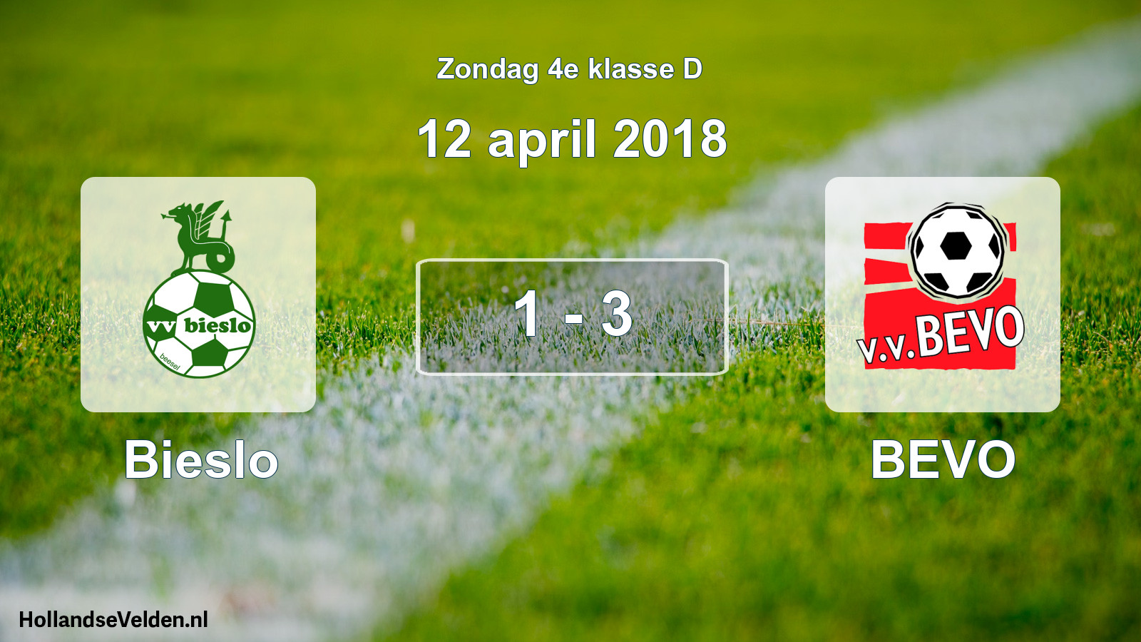 Total number of matches played: Bieslo - BEVO 1 - 3 (12 April 2018)