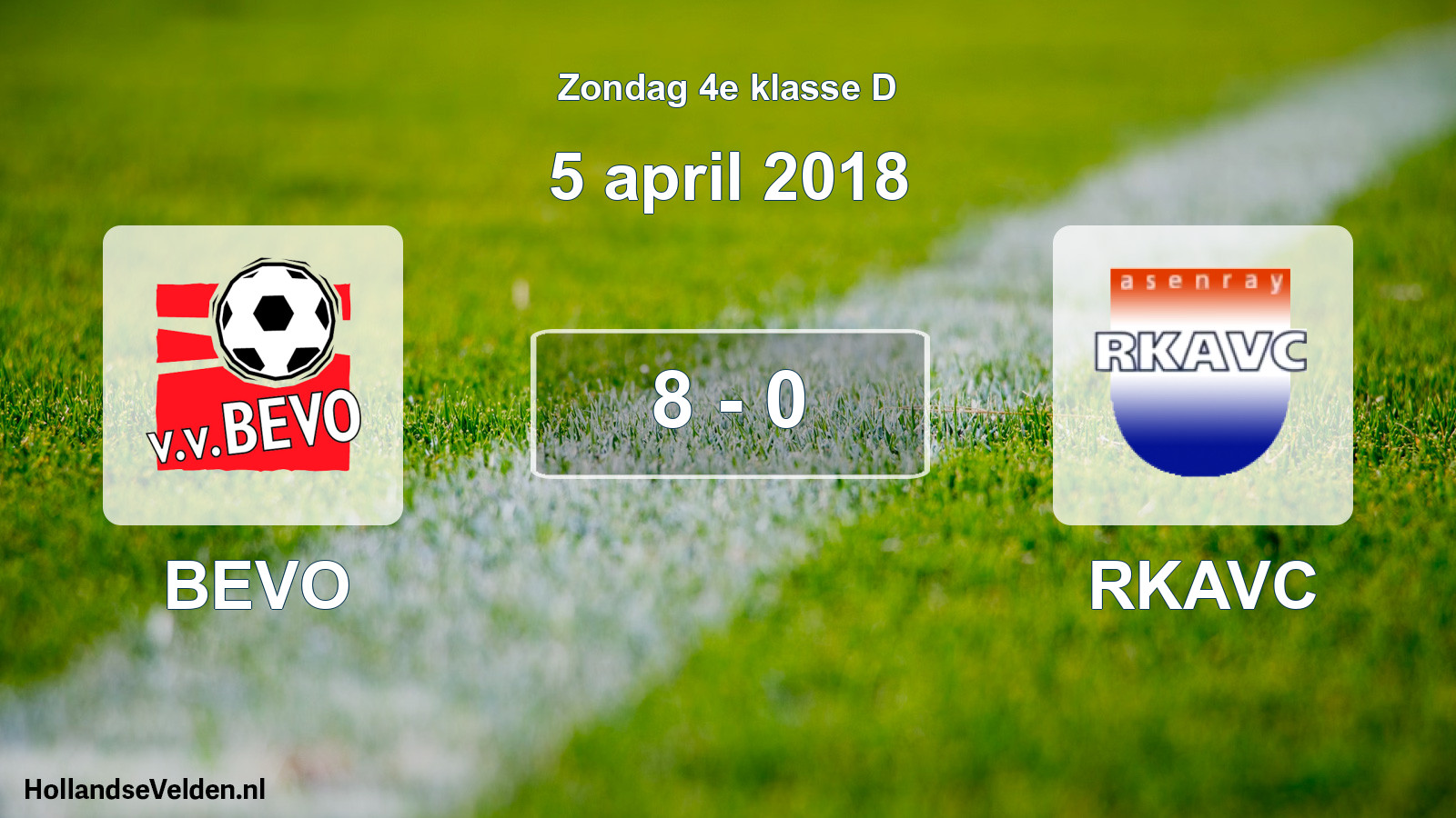 Total number of matches played: BEVO - RKAVC 8 - 0 (5 April 2018)