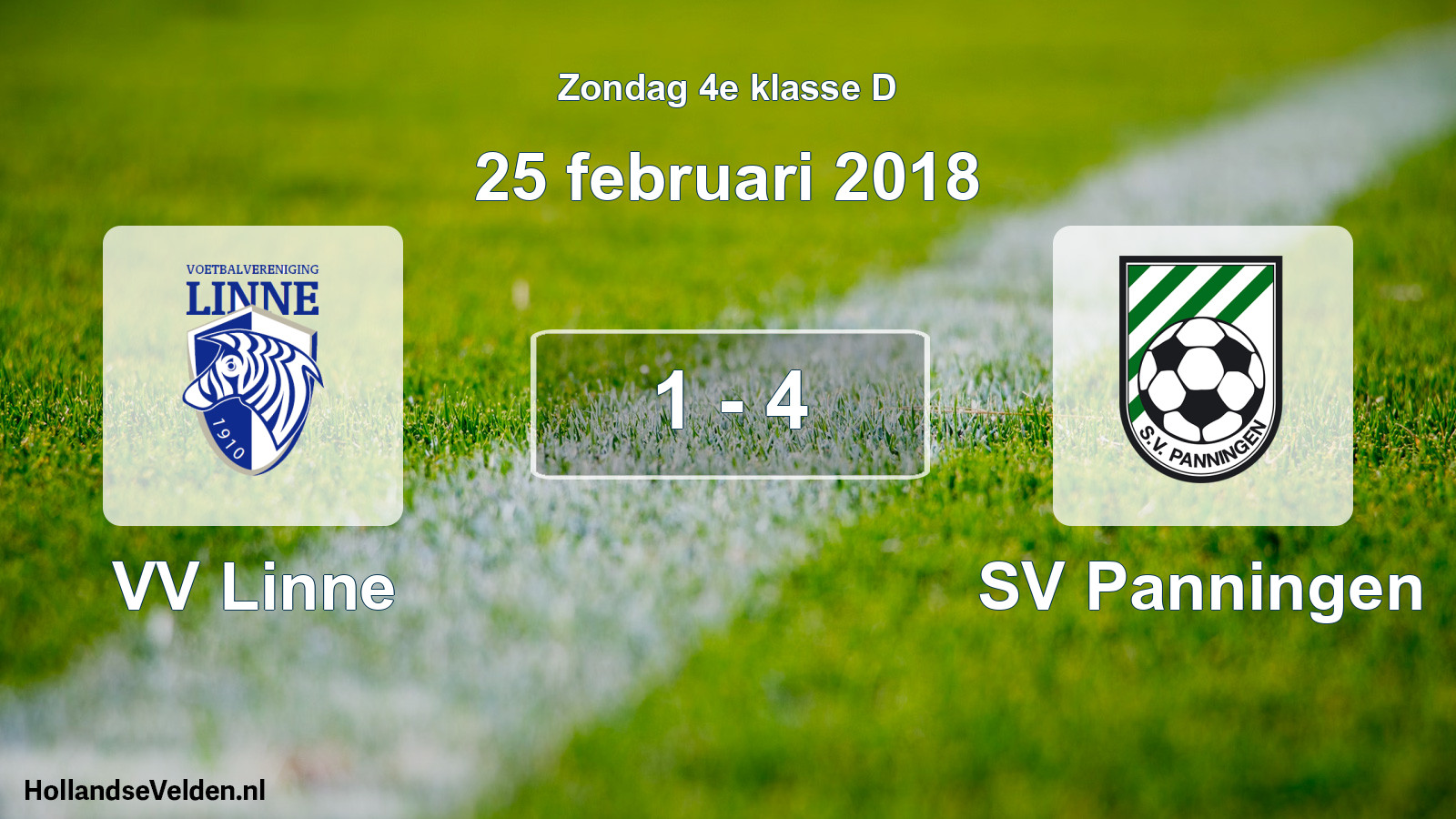 Total number of matches played: VV Linne - SV Panningen 1 - 4 (25 February 2018)