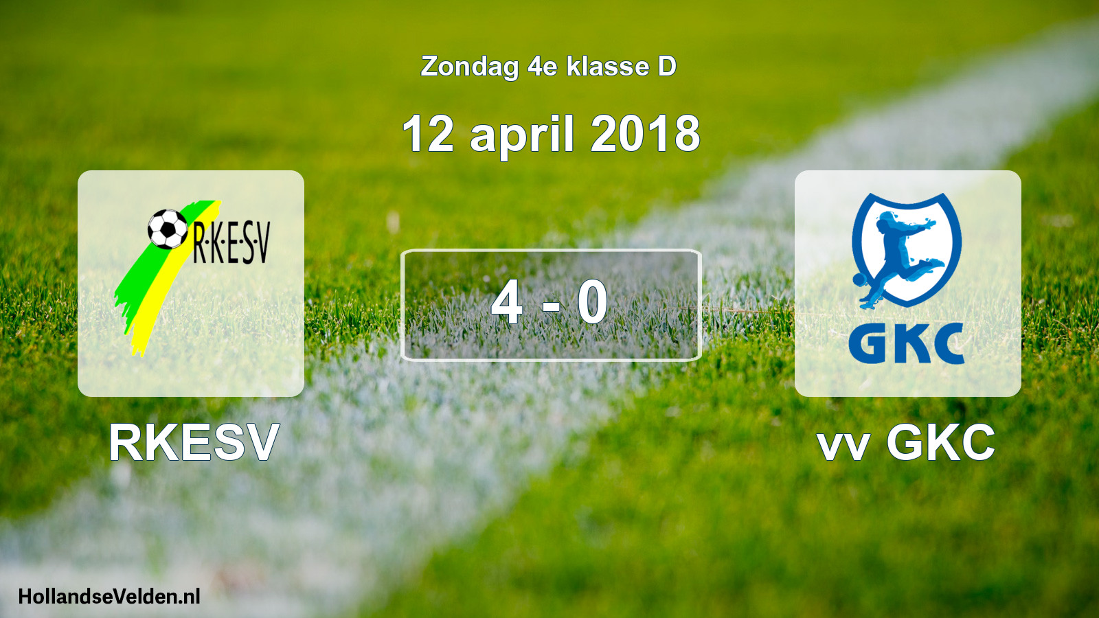 Total number of matches played: RKESV - vv GKC 4 - 0 (12 April 2018)
