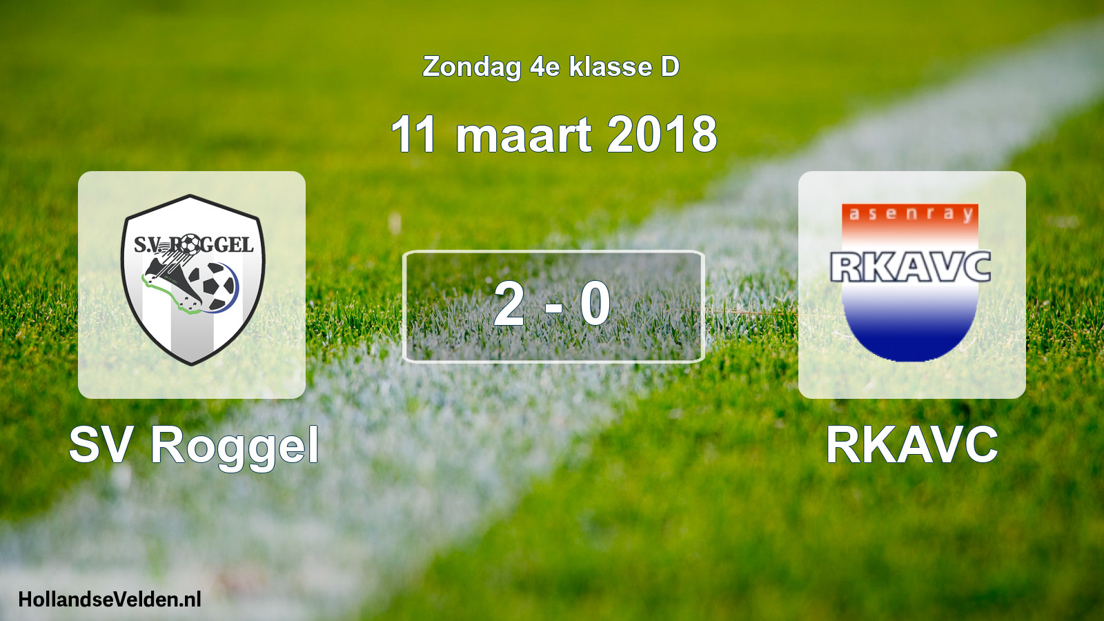 Total number of matches played: SV Roggel - RKAVC 2 - 0 (11 March 2018)